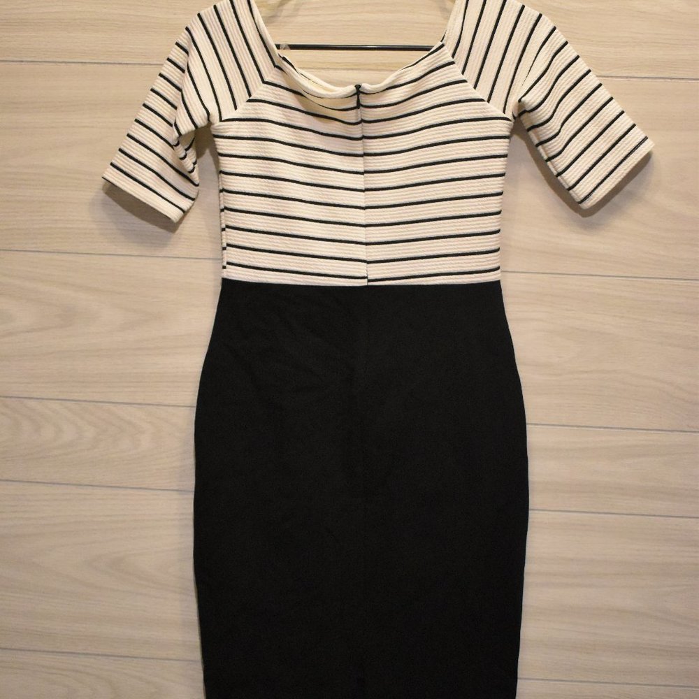 Striped Business Casual Dress - Just Me Sz M